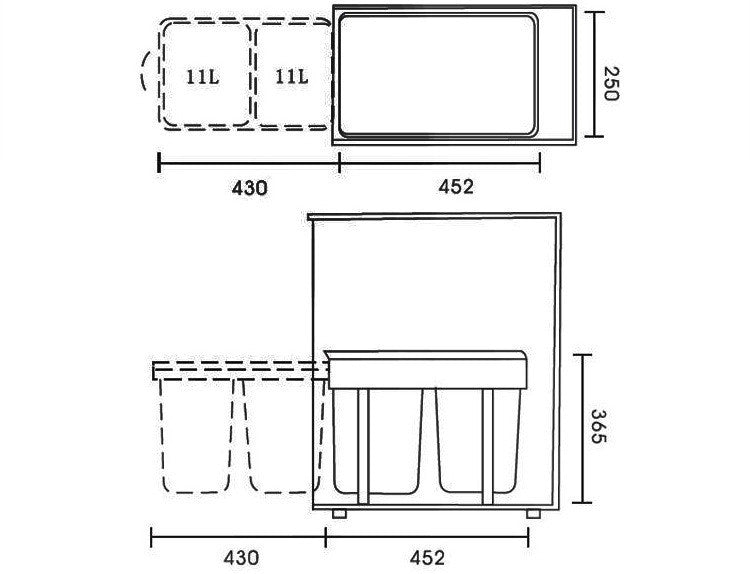 Kitchen Classification Trash Can Pull-out Cabinet Sink Cabinet Trash Can