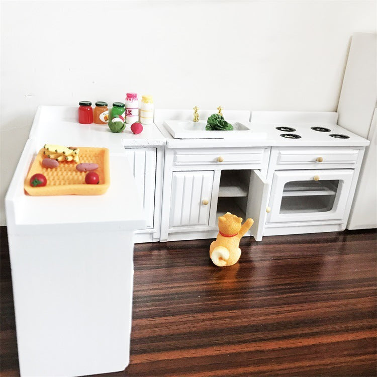 Mini Kitchen Doll House Decoration Corner Kitchen Cabinet